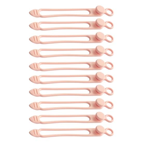 10Pcs Silicone Cable Tie Earphone Phone Charger Computer Power Cord Bundling Strap Reusable Elastic Wire Management Organizer Wrap