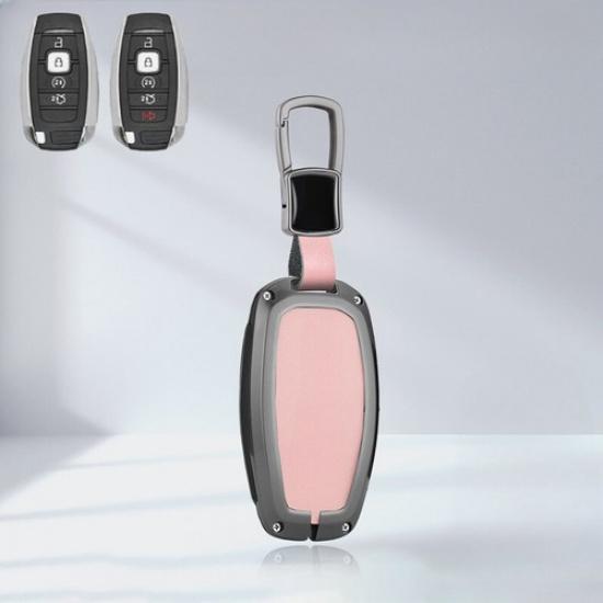 Zinc Alloy Leather TPU Car Key Case Cover For Lincoln MKX MKC MKZ Continental