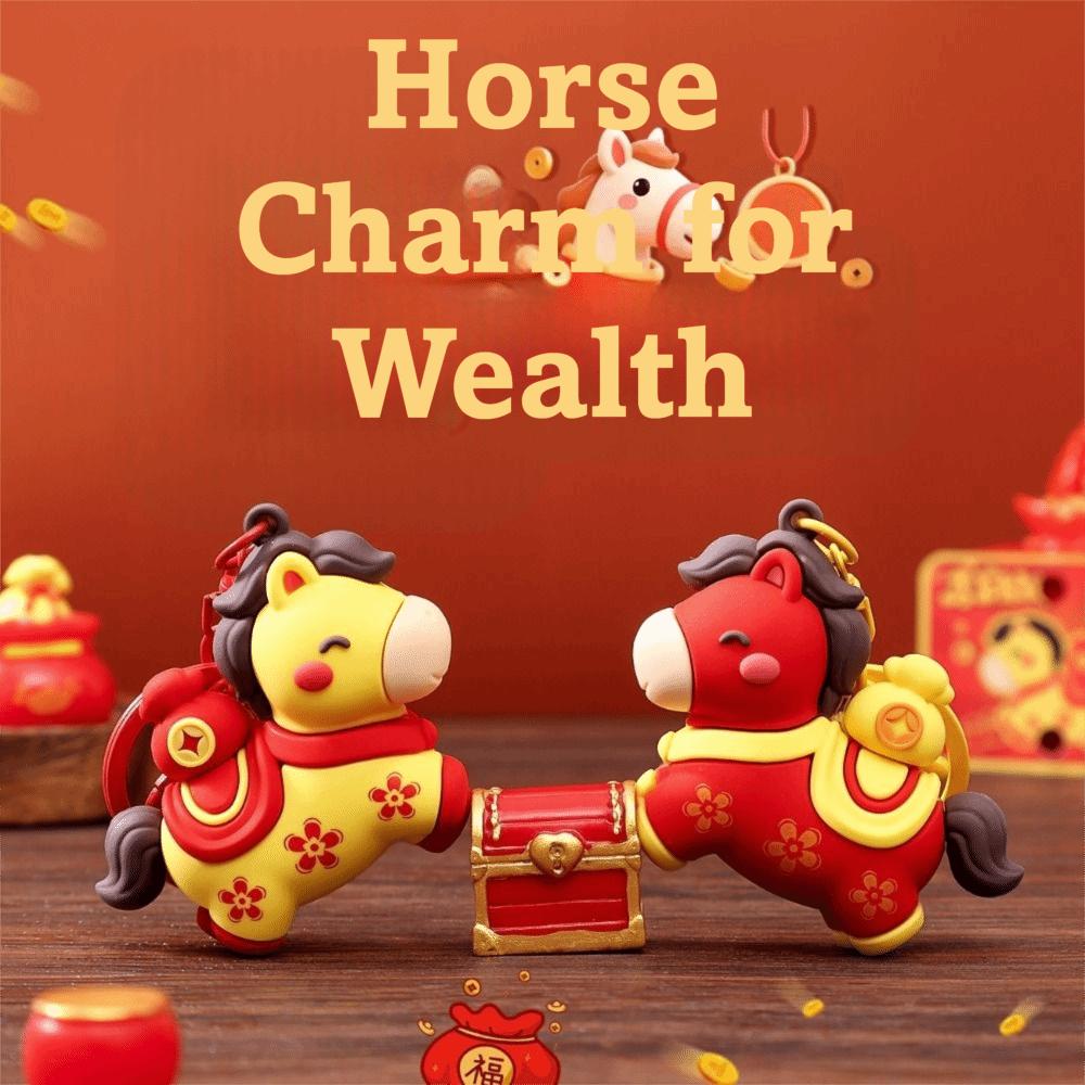 Jahr des Pferdes Pferd Schlüsselanhänger Cartoon Pferd Design Schlüsselring Tierkreis Pony Schlüsselanhänger Neujahrsgeschenk