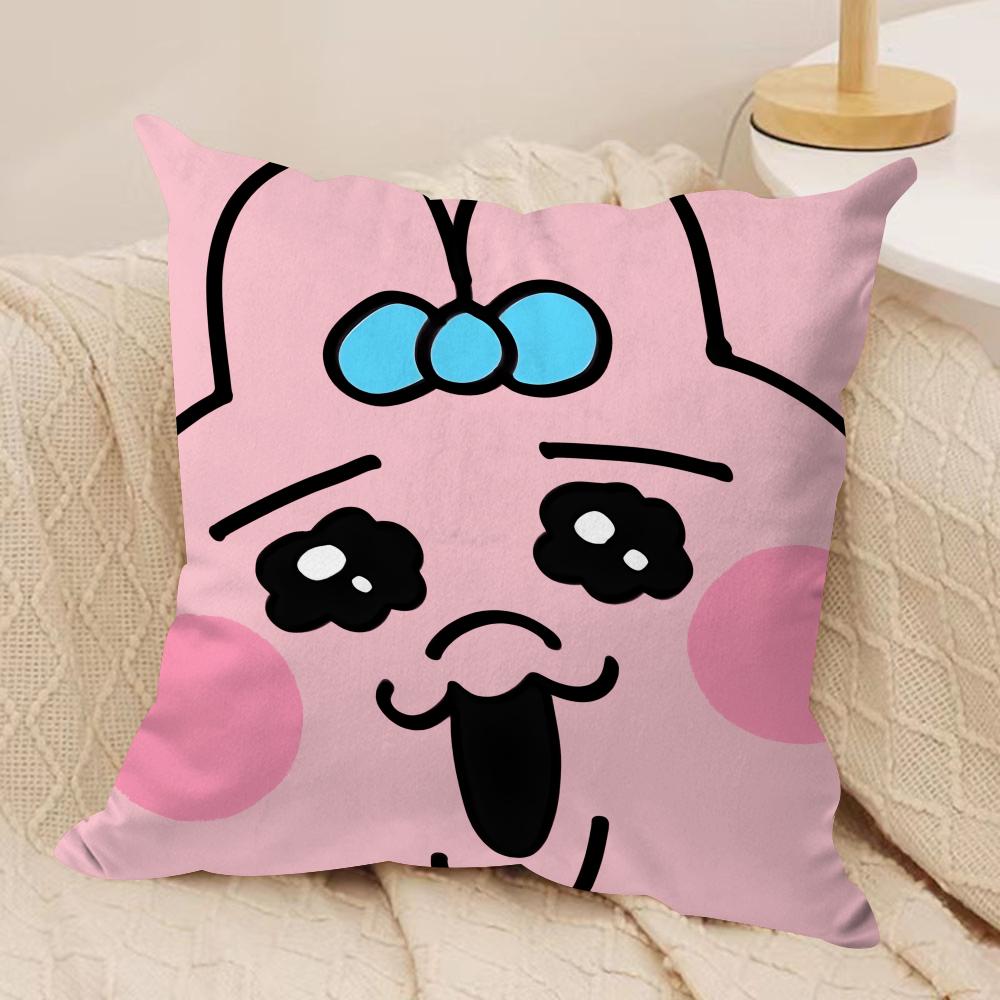Cartoon OOpanchu Usagi Cushion Cover Silky Short Plush Invisible Zipper Dustproof Sofa Pillow Case For Home Decor