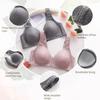 The Front Button Type Sexy Brassiere Anti-sagging Gathered No Steel Ring Ladies Mother Large Size Thin Section Underwear Bra