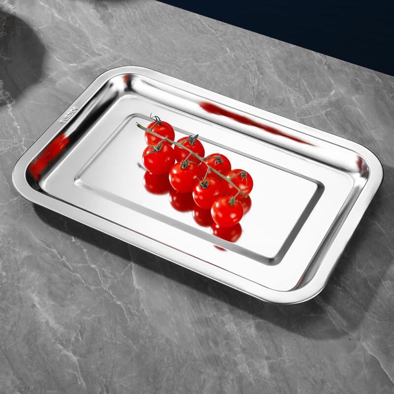 Food Grade 304 Stainless Steel Rectangular Shallow Tray