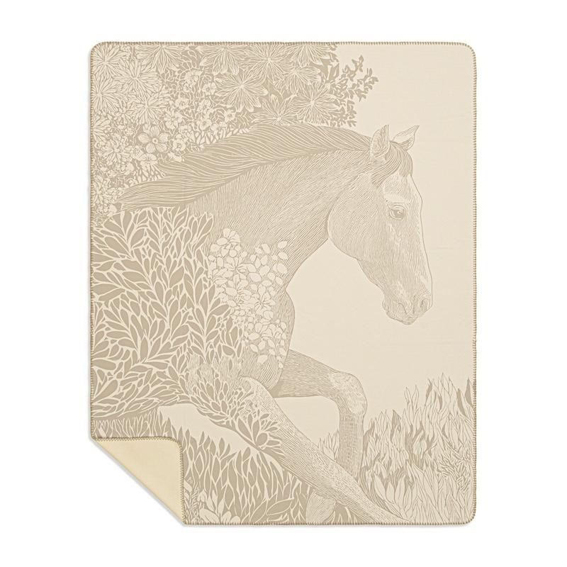 Horse Blanket Brown Blue Ivory Bedspread Modern Luxury Decorative For Sofa Throw Warm Living Room Bedding Home Decorations