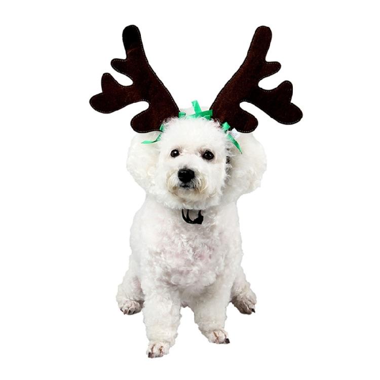 Holiday Pet Headpiece Reindeers Style Soft Ear Regulable Dog Accessory For Christmas Photography