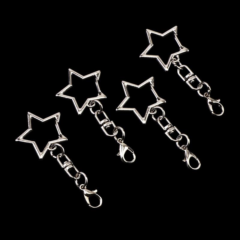 30Pcs Unique Alloy Star Keyring Pendant Star Shaped Clasp For Diy Projects
