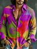 Bohemian Floral Embroidered Long-Sleeve Shirt, Stylish Casual Men's Top