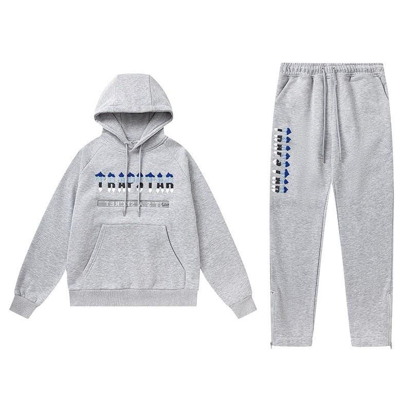 Streetwear Hooded Sweatshirt Set Loose Fit Embroidery Winter Casual Top Youth
