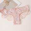 TERMEZY Ladies' Sexy Ice Silk Patchwork Panties Heart‑Shaped Buckle Cutout Lace Underpant Thin Breathable Solid Color Hipster Briefs
