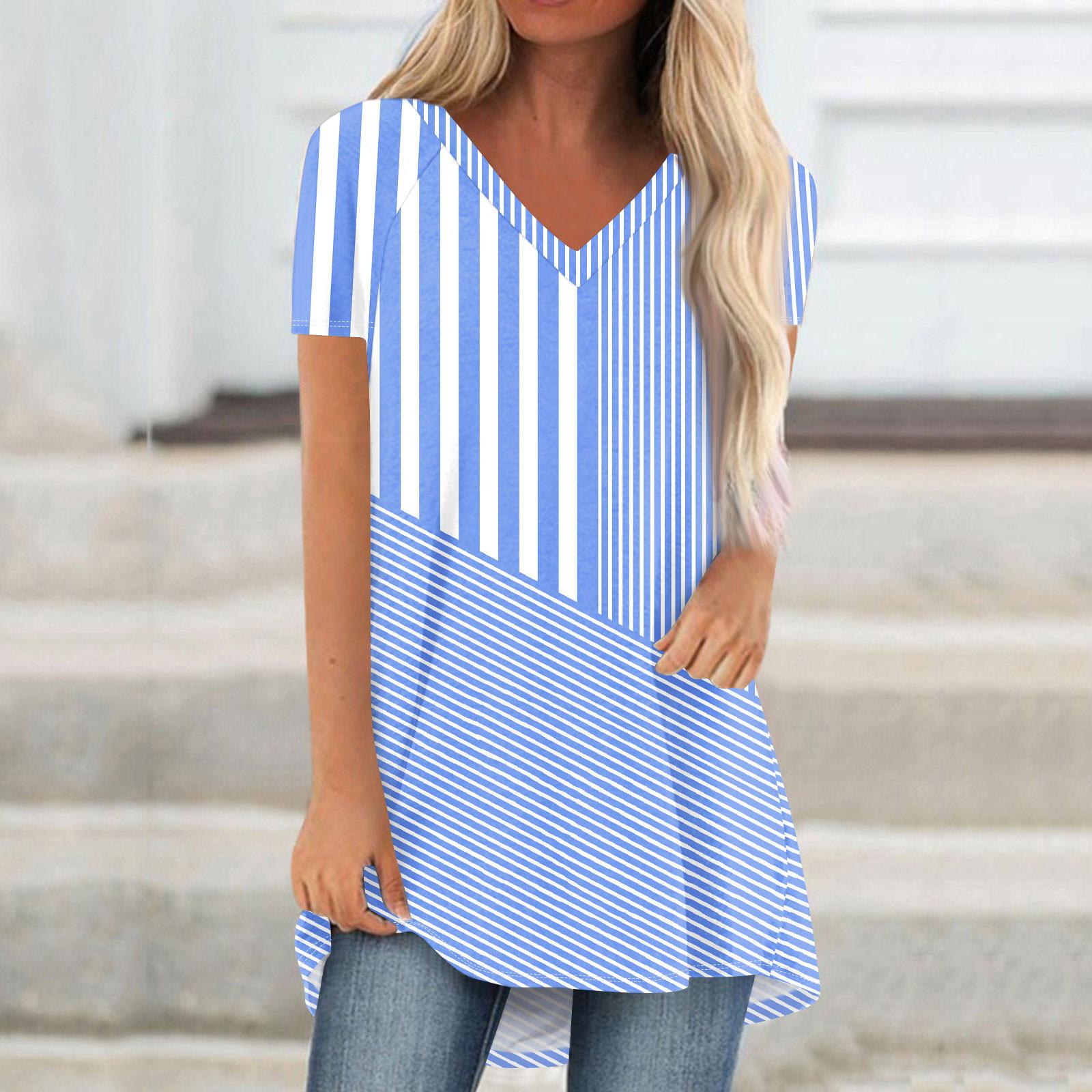 

Женские плиссированные свободные топы с короткими рукавами Плюс размер Повседневные топы с V-образным вырезом и короткими рукавами Повседневные летние футболки Женские топы Футболки Рубашки XL