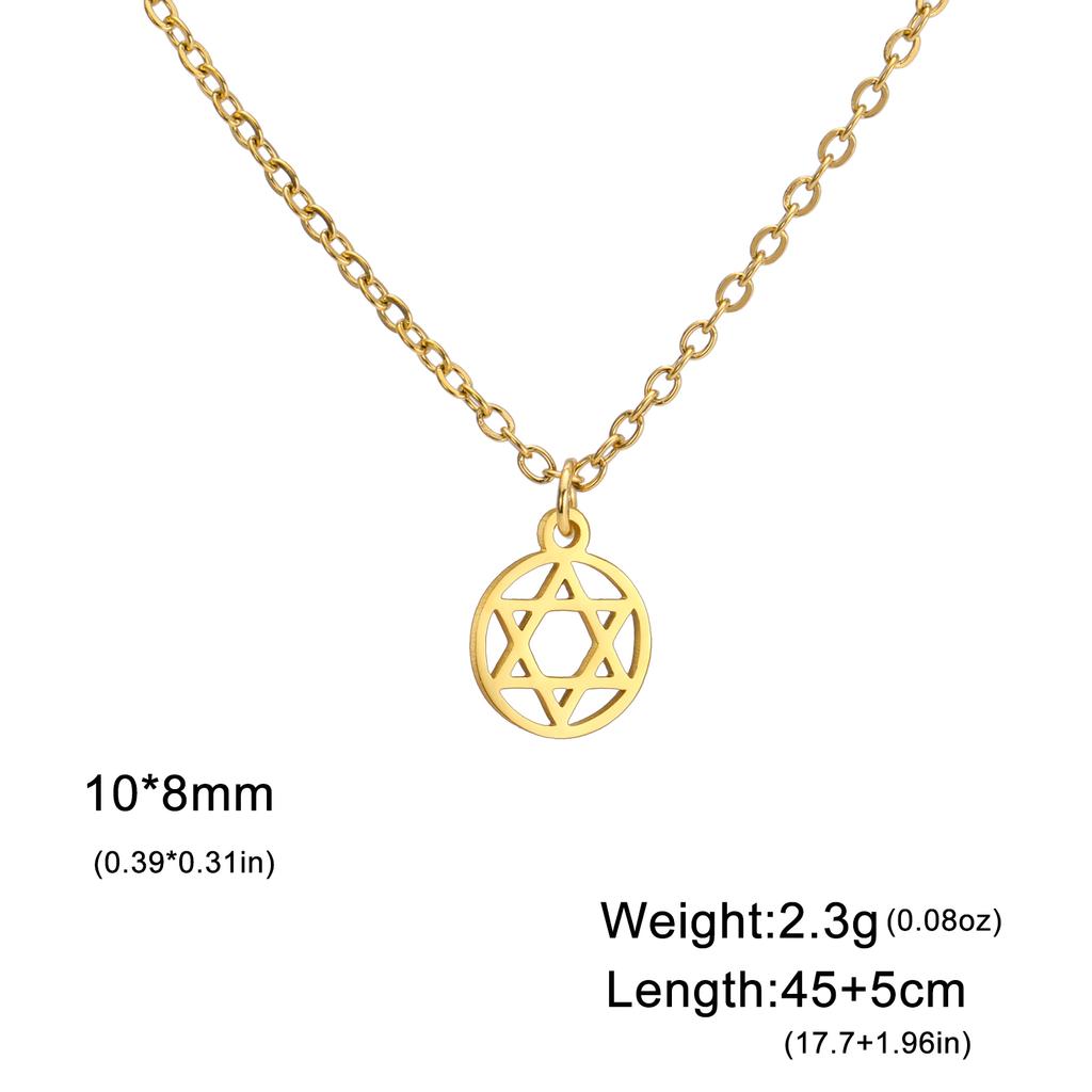 Teamer Israel Map Star of David Pendant Necklace for Women Men Jewish Stainless Steel Necklace Ethnic National Jewelry