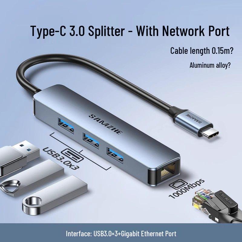 Mountain Lake USB Hub & Gigabit Ethernet Adapter (Win Driverless RJ45)
