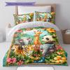 Animal Pattern Bedding Quilt Set Quilt Cover Pillowcase Home Decoration Gift (1 * Duvet Cover + 2 * Pillowcase, Without Core)