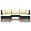 VidaXL Garden Furniture Set 5 Pcs with Cushions Wicker Resin Black