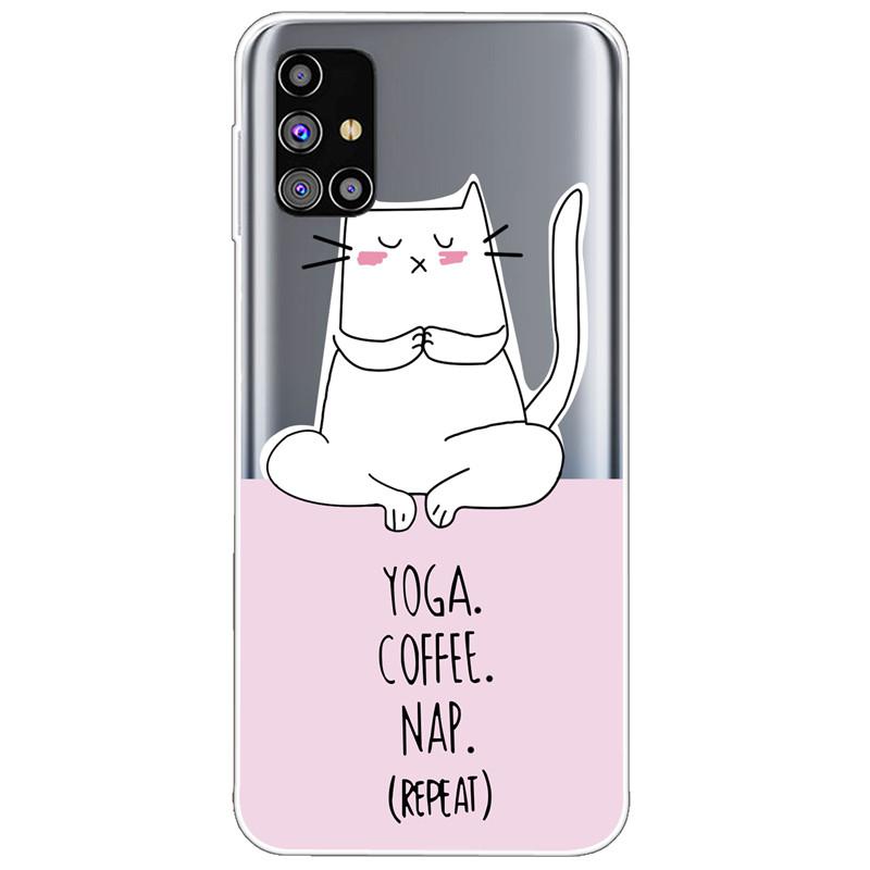 Clear Soft Cover for Samsung A31 A41 A51 A71 Case TPU Transparent Lovely Fashion Cases for Galaxy A71 Silicone Bumper Cat