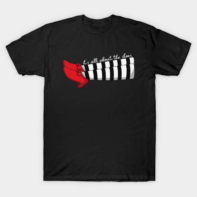

Men Black Print T-shirt All About The Shoes No-Cut Transfer Paper Print Cotton Tshirt 2XL