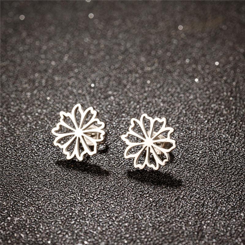 Casual Stainless Steel Tree of Life Earring for Women Lotus Grass Ear Jewelry Girls Delicate Flower Earrings Gifts Accessories