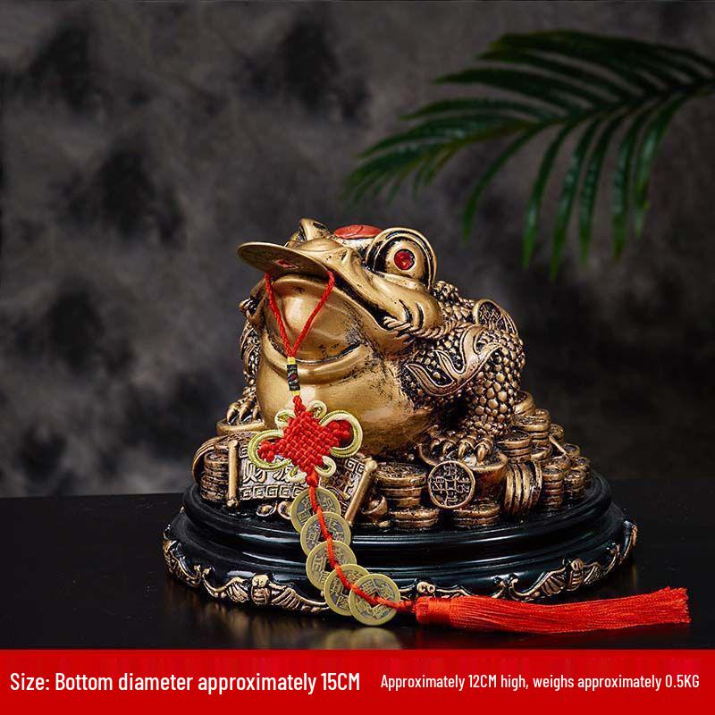 

Rotatable Wealth-Bringing Golden Toad: Three-Legged Ornament for Office or Shop Decoration and Gift