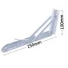 BESTU Folding Shelf Brackets, L-Shaped, 80kg Load Capacity, DIY, Architectural Hardware, 25cm x 10cm, White, Set of 2