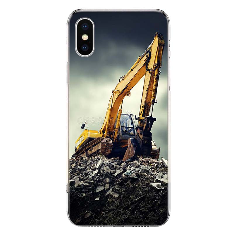 Excavating Machinery Bulldozer Man Phone Case For iPhone 11 12 13 Mini 14 15 Plus 17 Air 16 Pro Max 16E 7 8 SE 2020 Customized P