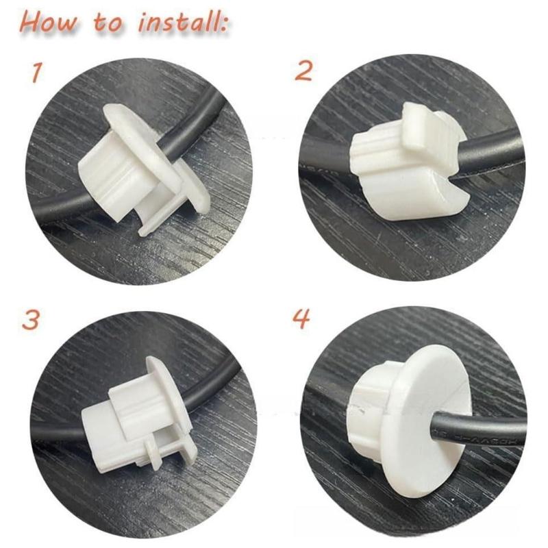 2/4pcs Desk Cable Wire Grommets Round Cable Hole Cover Organizers Plastic Table Wire Organizers Caps for Office PC Desk