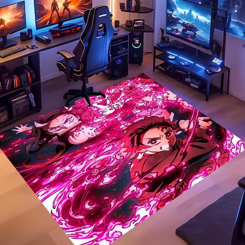 1pc Demon Slayer Entrance Mat, Non-Slip Mat Area Rug,Room Decor, Outdoor Decor, Kitchen Rug,Doormat - Machine Washable, Easy To Clean