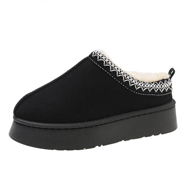 Fashion Fashion Platform Fluffy Slippers for Women Winter Thicken Warm Plush Snow Boots Woman Thick Sole Non Slip Indoor House Slippers