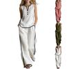 Women's Casual Comfortable V Neck Two Piece Set Top and Pants Soft Fabric Relaxed Fit Suitable for Everyday Wear and Lounging