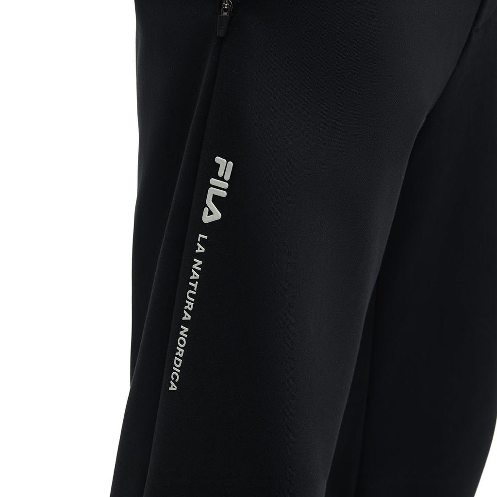 Fila Solid Color Casual Tapered Knit Sports Pants Men Bottoms Black F11M349604F-BK