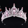 DIEZI Corona Tiara Barocca Vintage con Cristalli AB per Donne Ragazze Matrimonio Festa Elegante Lusso Corona di Strass Acconciatura Gioielli
