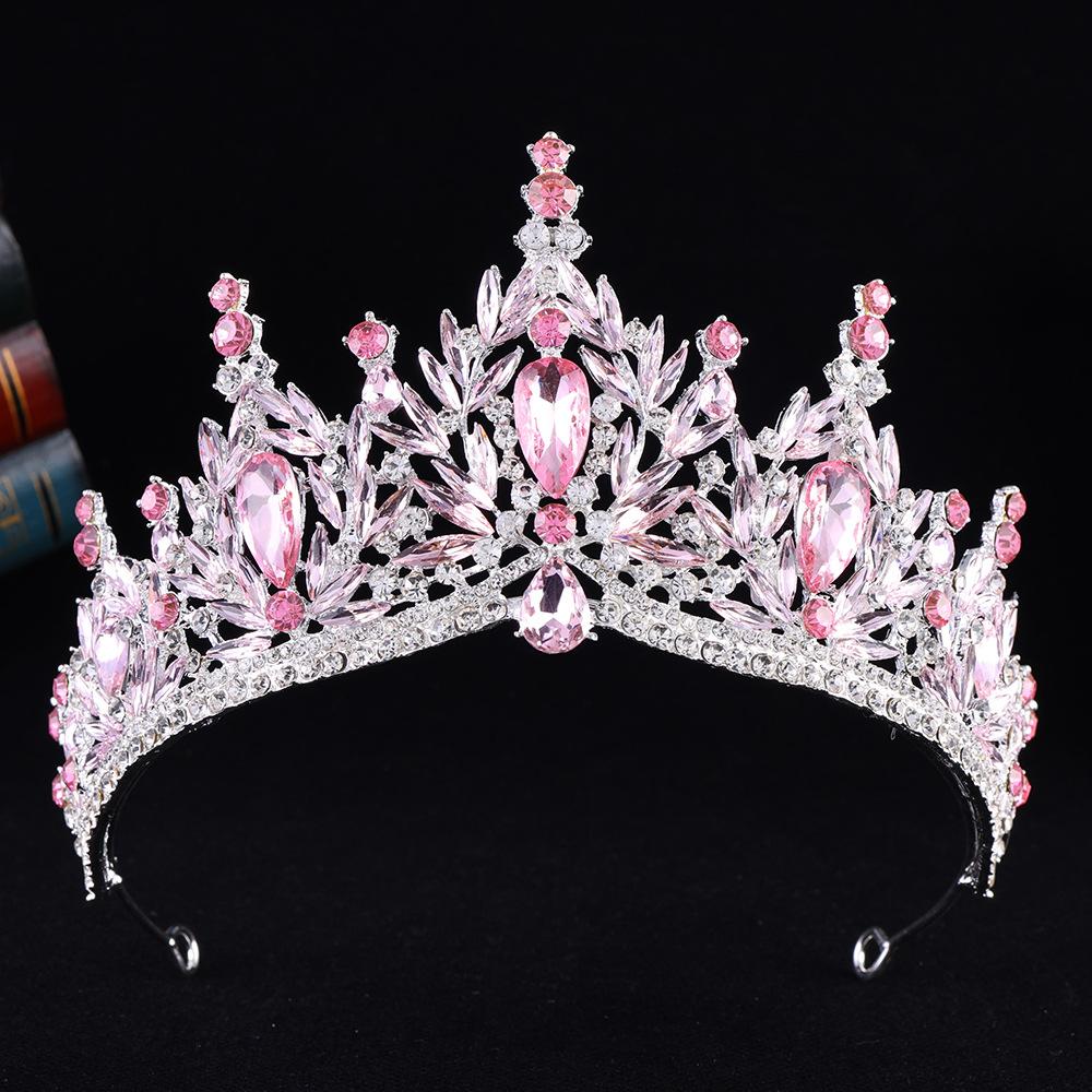 DIEZI Corona Tiara Barocca Vintage con Cristalli AB per Donne Ragazze Matrimonio Festa Elegante Lusso Corona di Strass Acconciatura Gioielli