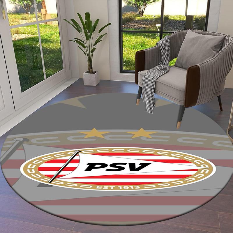 Philips Sport Vereniging Round Area Rug,Carpet Rug for Living Room Bedroom Sofa Playroom Decor,Non-slip Floor Mat