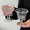 Cute Bow Handle Glass Cup Flower Shaped Wine Champagne Cocktail Glass Goblet Cup Dessert Bows