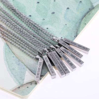 Pendant Necklace Cuboid Aesthetic Bright Luster Geometric Women Men Star Group Member Chain Necklace