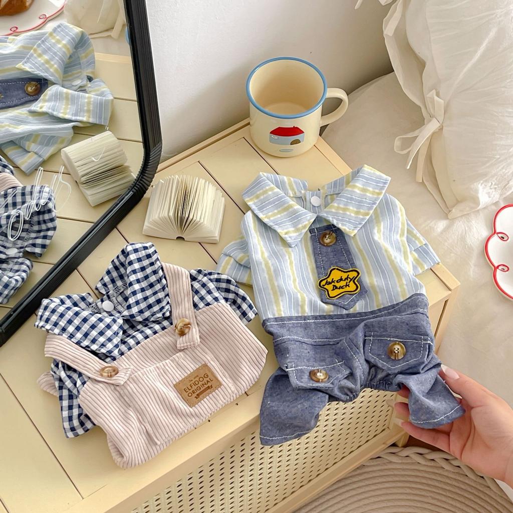 Small Dog Strap Pants Pet Small and Medium sized Dog Spring and Summer Strap Pants Thin Shirt Four Leg Clothes Cat Clothing