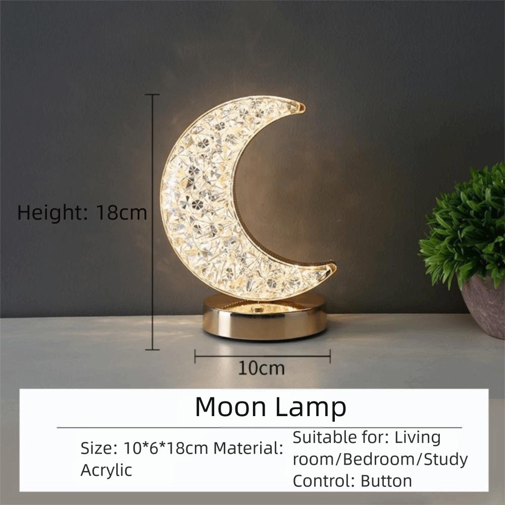 USB Rechargeable Crystal Night Light Dimmable Desk Light New Beside Lamp