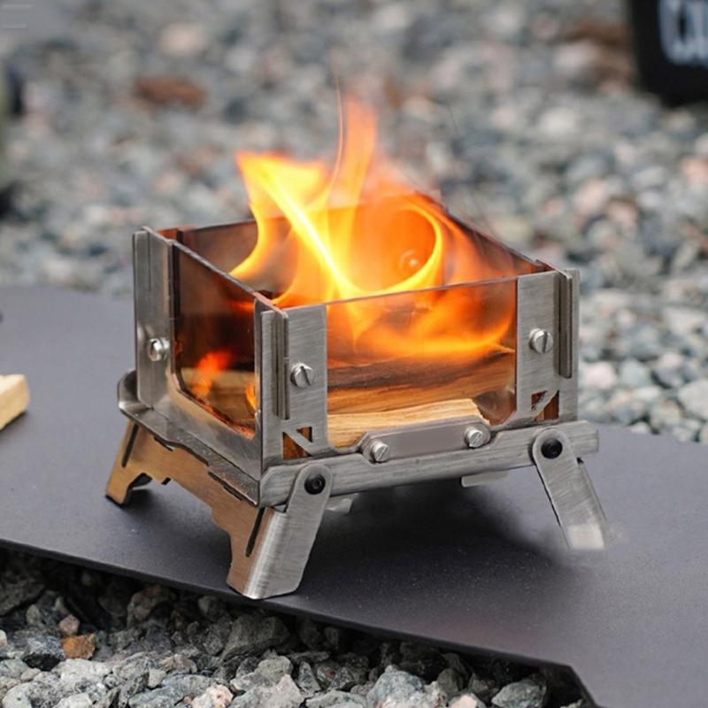 High Heats Resistant Small Burners Outdoor Wood Burning Stove Cooking Gear for Backpackers and Hiking