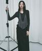 Nigaennikol Wrinkle Layered Wrap Skirt Pants_Black