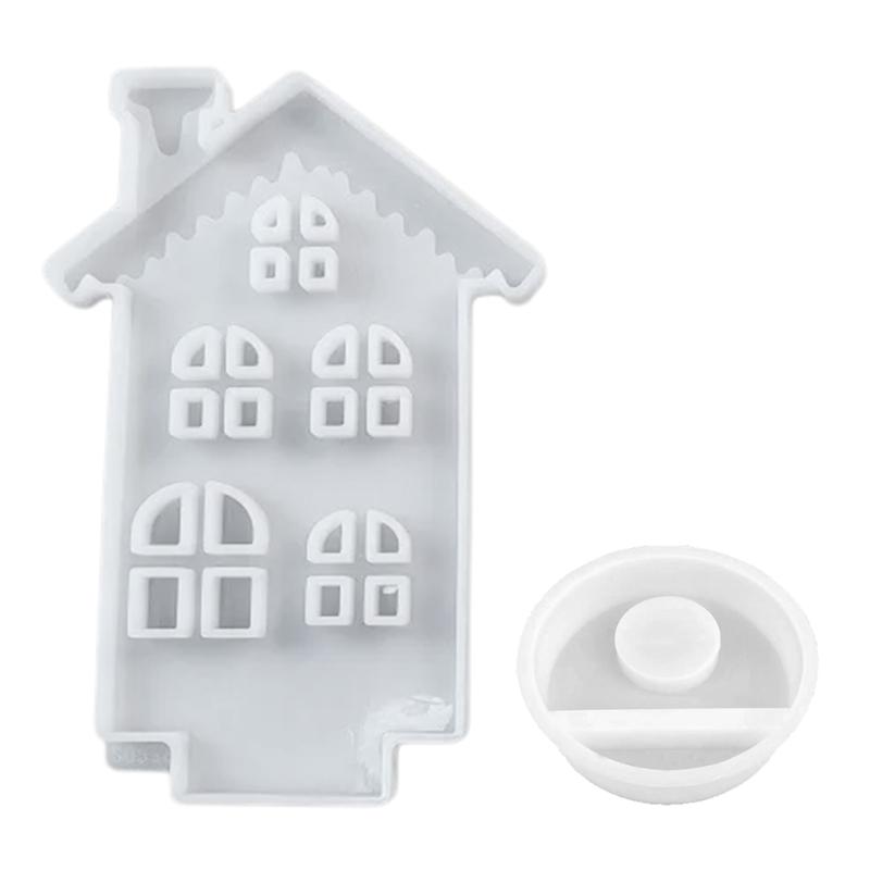 Svícen Snow House Silikonová forma Epoxidová pryskyřice Formy na svíčky Sádrový svícen Forma Domácí dekorace Forma