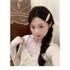 Ballet Style Silver Rhinestone Bow Hair Clips Retro Elegant BB Clip Sweet Girls Bangs Broken Hair Side Hairpin Hair Accessories