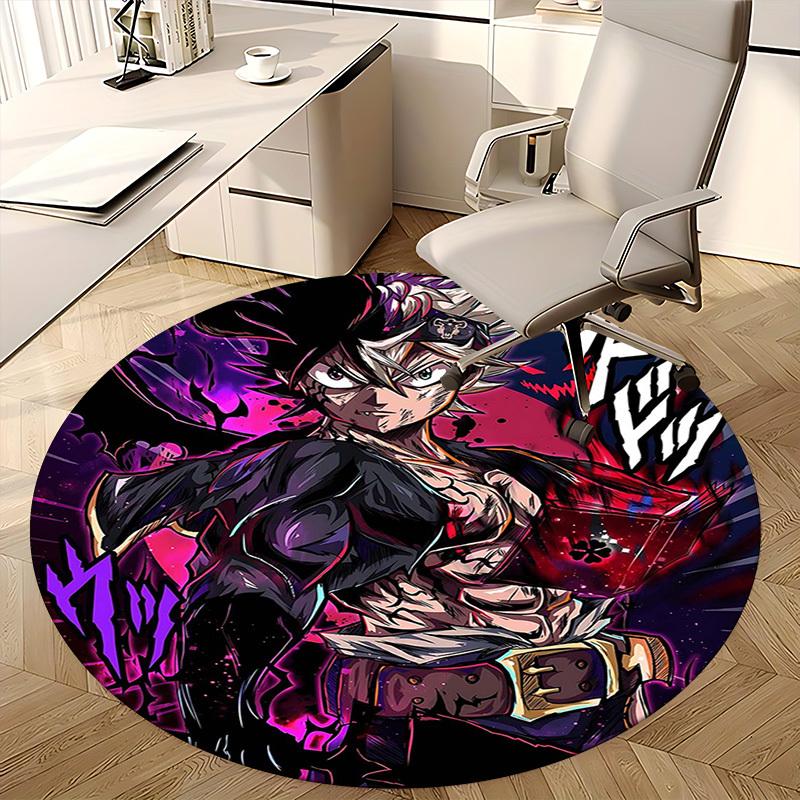 1pc My Hero Academia Midoriya Izuku Deku Round Carpet - Anime Design Chair Mat, Non-Slip Rug for Office, Home Decor, Living Room