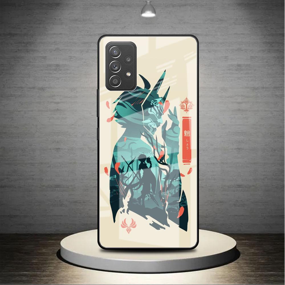 Anime Genshin Impact Niedliche Glashülle für Samsung Galaxy A52 A71 A50 A51 A70 A21s A31 A72 A10 A12 A30 A22 5G Handyhülle