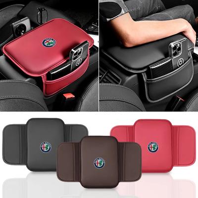 Pokrowiec na pudełko podłokietnika samochodowego Torba do przechowywania Mata podpierająca łokieć Skóra Dla 159 Giulietta 156 147 Giulia Mito GT Stelvio Spider