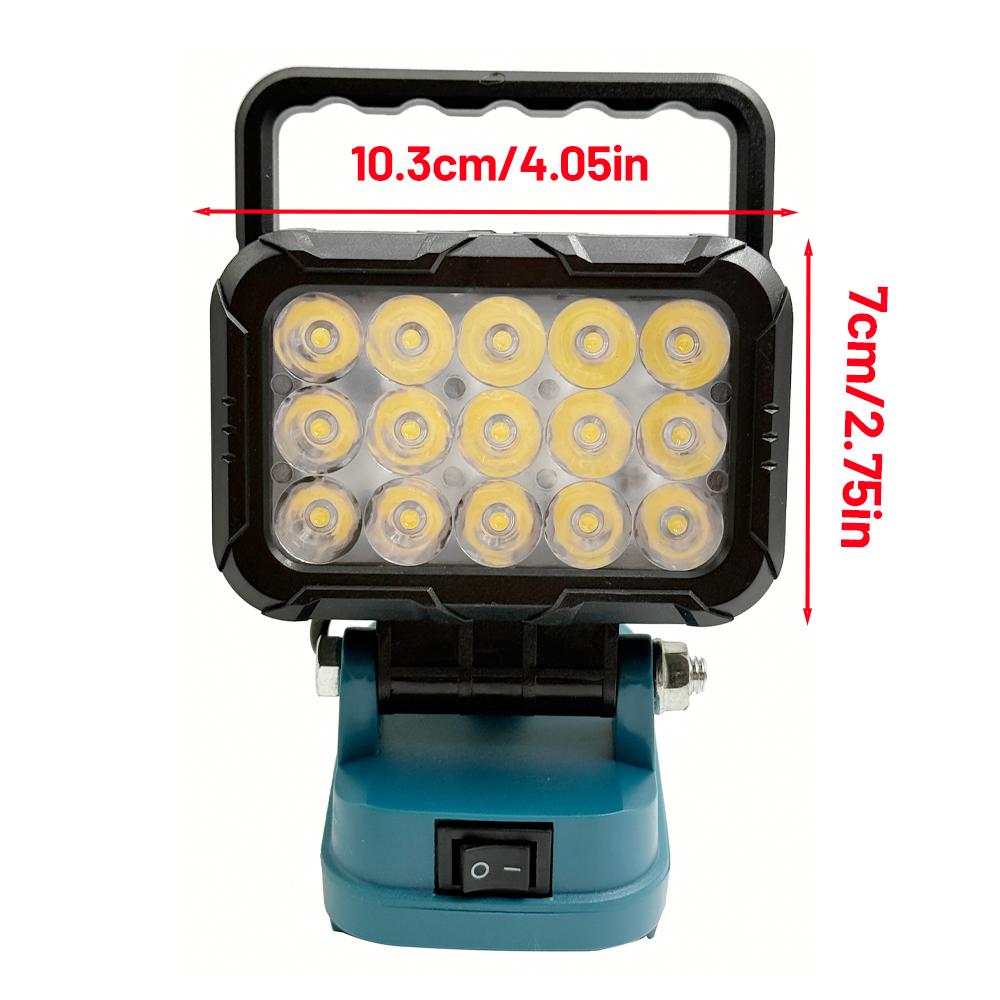 LED Work Light Spotlight with 1 USB Charging Port for Makita 18V Li-ion Battery Electric Torch Light for Camping Outdoor