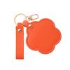 Faux Leather Flower Makeup Mirror Waterproof Portable Vanity Mirror Keychain