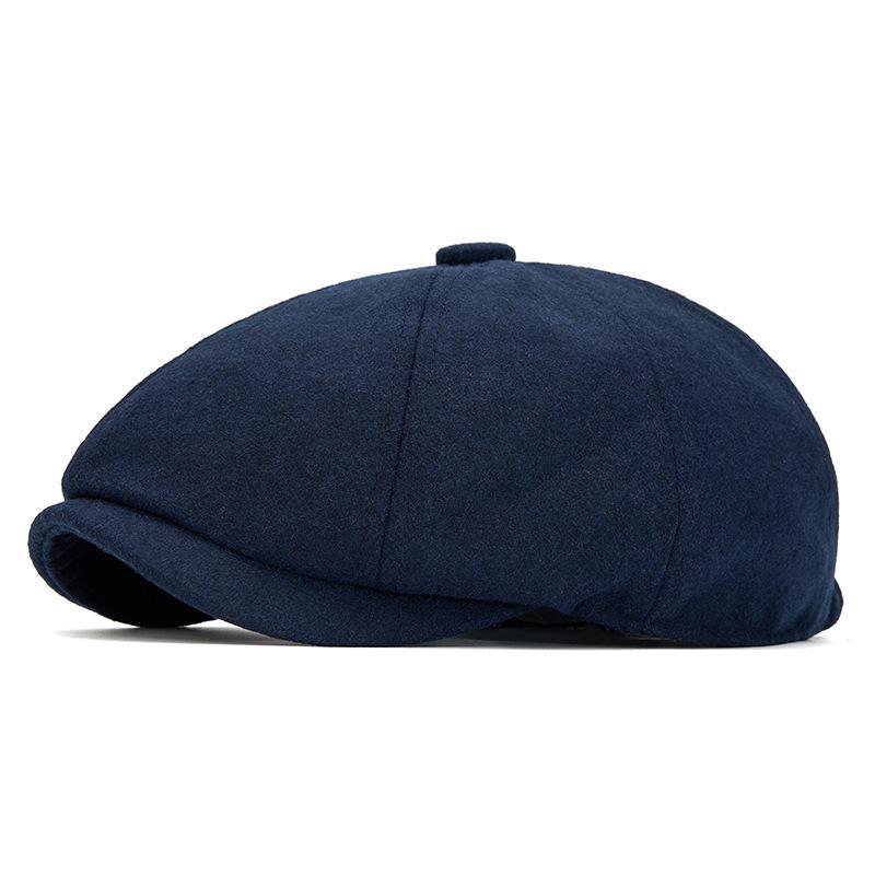 Men's British Retro Wool Octagonal Cap - Autumn/Winter Warm European Duckbill/Beret Style