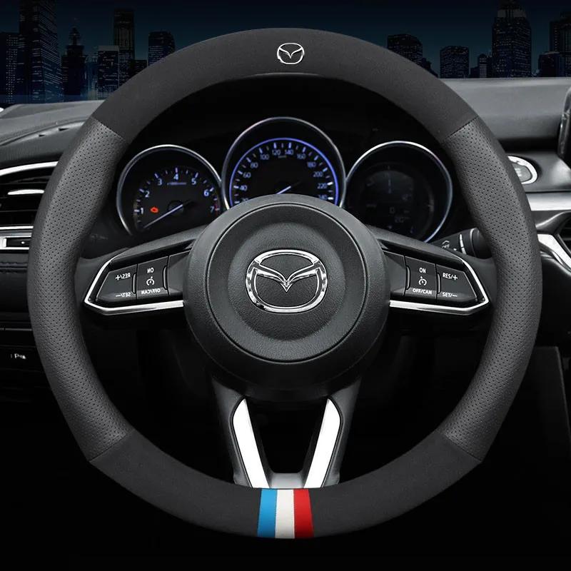 

2025 Горячая Новинка Дышащий Чехол на Руль Автомобиля из Кожи Для Mazda 2 3 5 6 8 Atenza AXELA BT-50 CX5 CX7 CX3 CX9 CX30 2018 2019 2