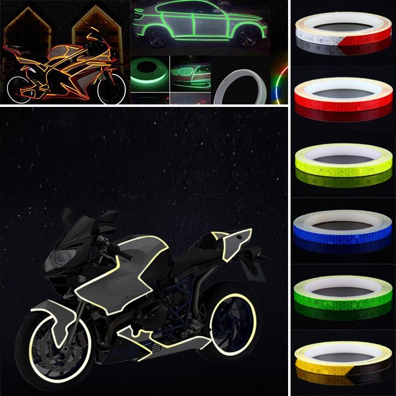 Luminous Reflective Sticker Tape for Bike Car Motorcycle 8m Wheel Visibility
