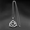 Aesthetic Hollow Infinity Trinity Knot Pendant Necklace for Women Men Stainless Steel Witch Celtic Irish Knots Chain Jewelry