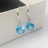 S925 Sterling Silver 8MM Blue Zircon Dangle Earrings for Women - Simple Fashion Trend