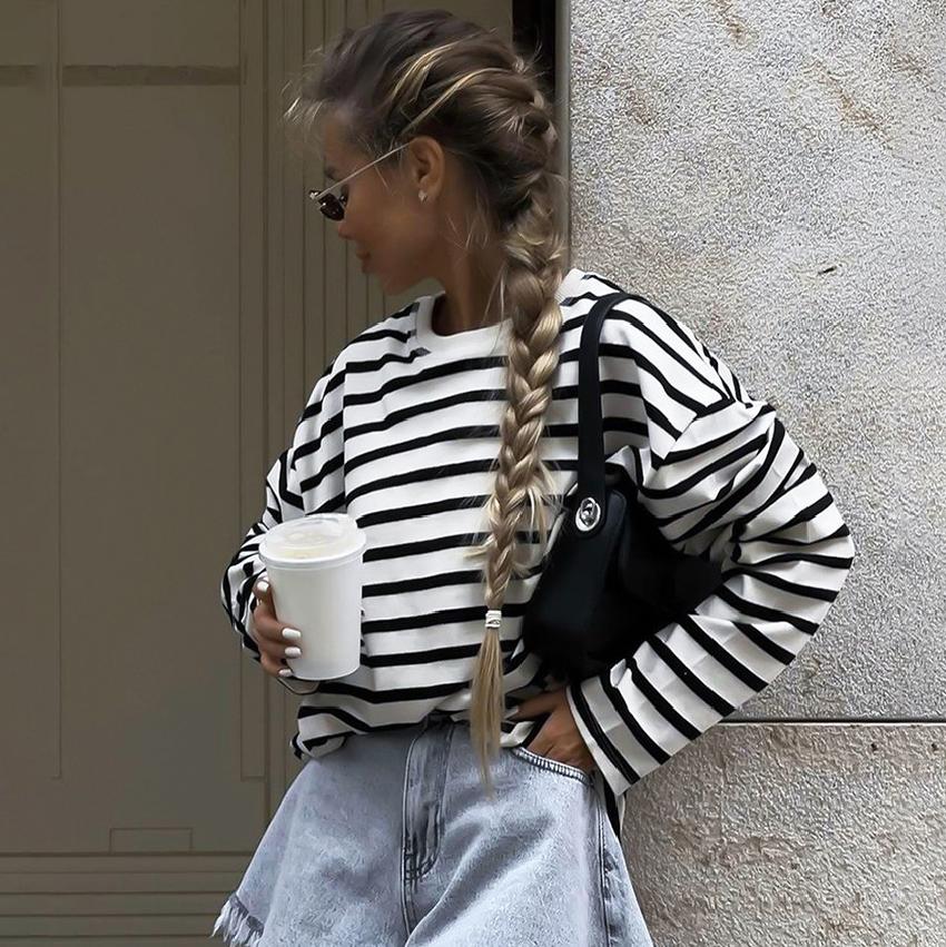 Women's Bottoming Shirts Knitted T-Shirts Round Neck Women's Tops Autumn And Winter New Casual Simple Women's Clothing